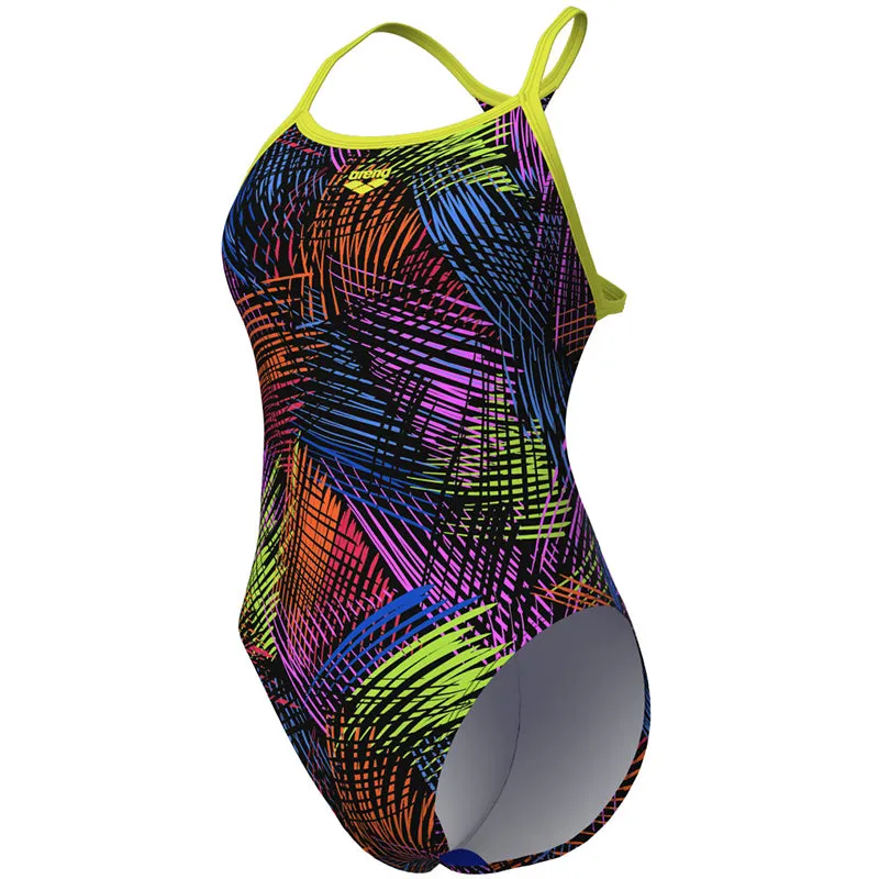 Arena - Energy Booster Back Ladies Swimsuit - Green/Black Multi