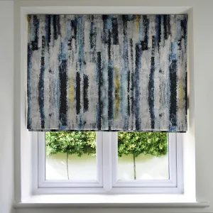 Aura Navy Blue Textured Velvet Roman Blinds