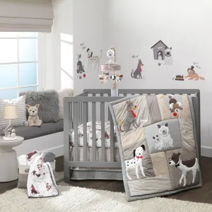 Bow Wow 4-Piece Crib Bedding Set