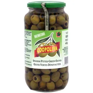 COOPOLIVA PITTED GREEN OLIVES 455G