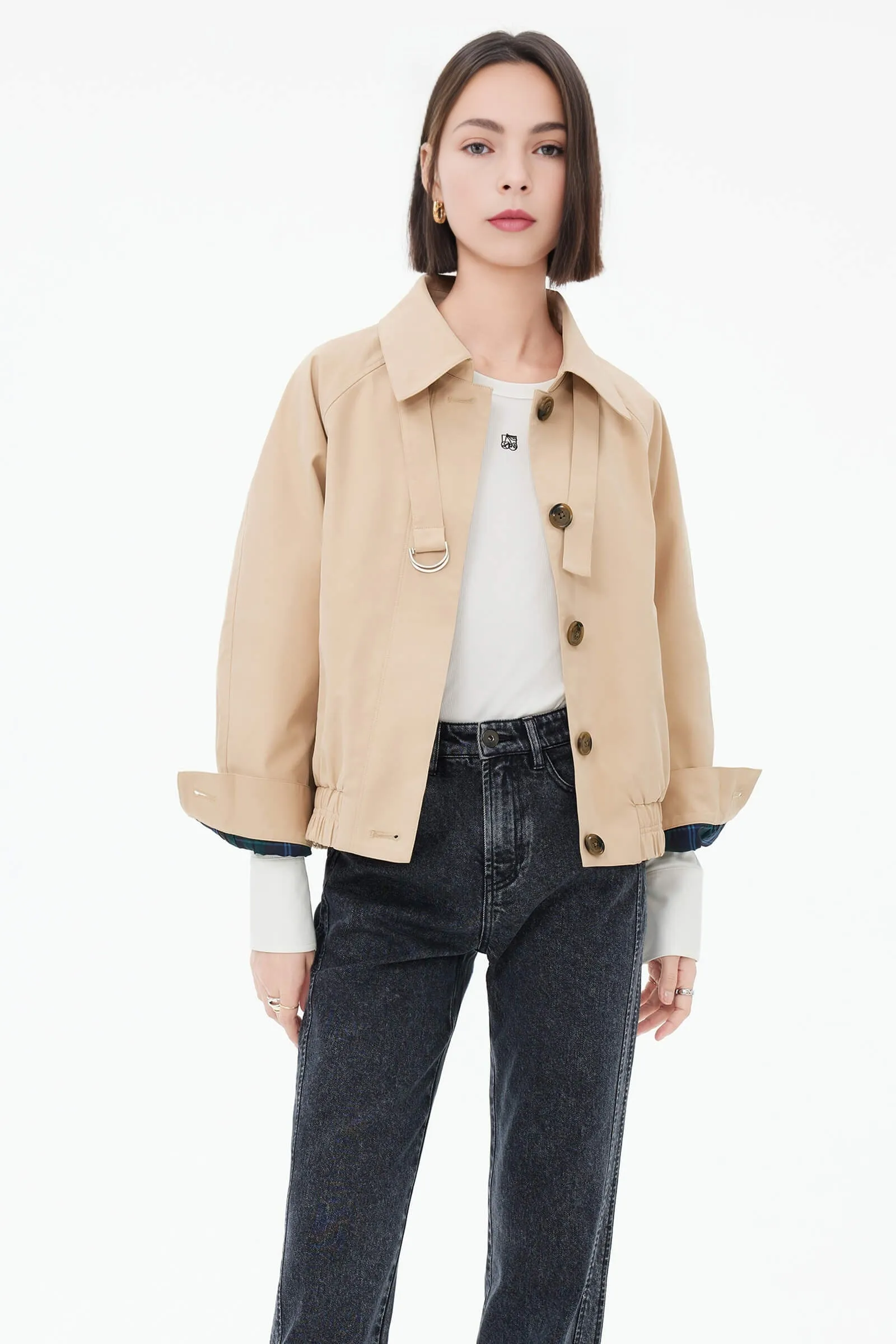 Double-Wear Stand Collar Jacket