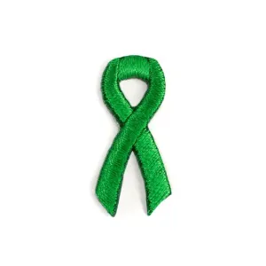 Green Ribbon Embroidered Stick-ons - 25-pack