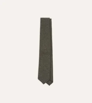 Grey Brushed Solid Hand Rolled Wool Tie