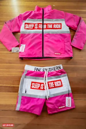 (HOT PINK) 3M REFLECTIVE WINDBREAKER SHORT SETS