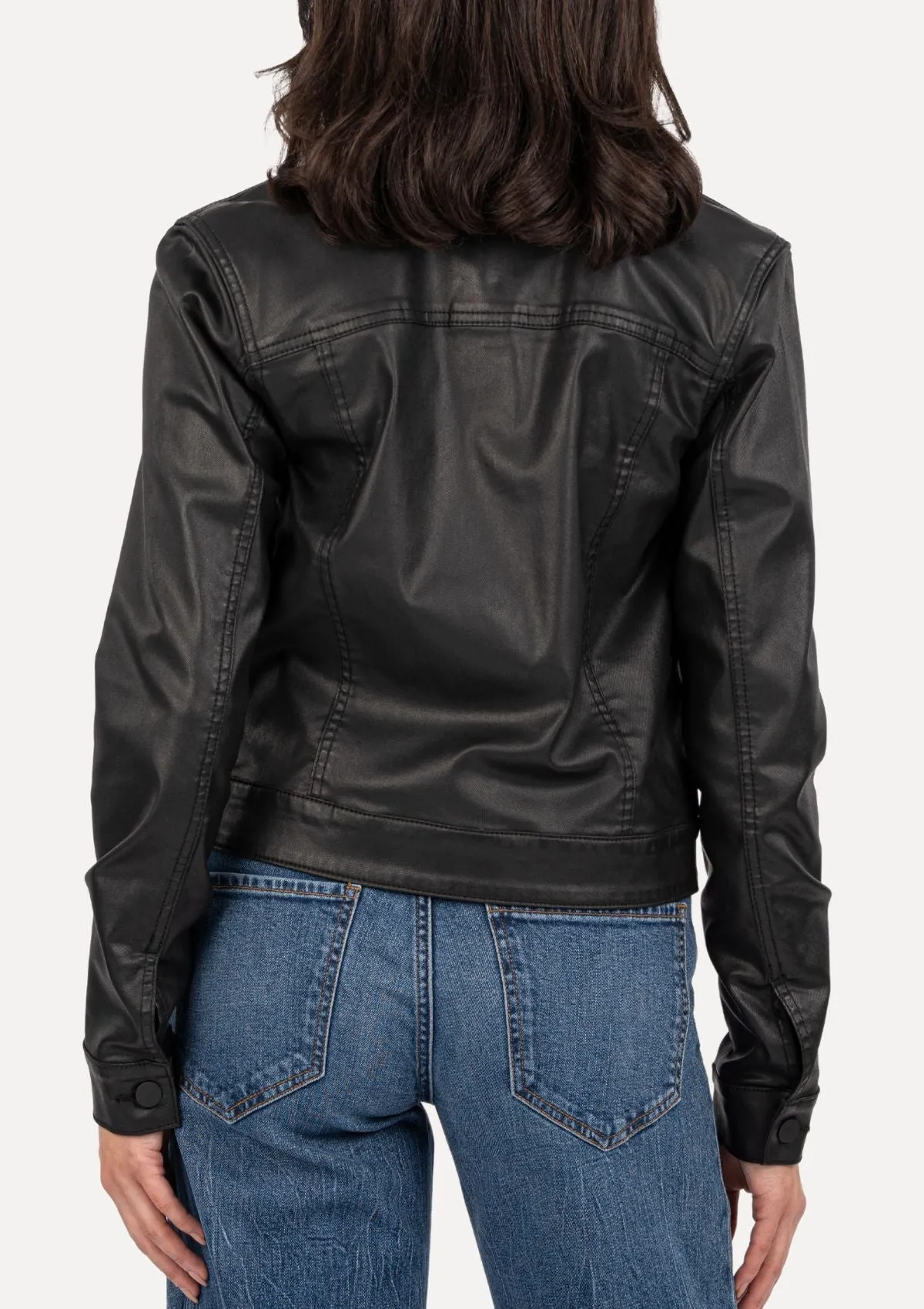 Julia Crop Jacket With Drop Shoulder - Black