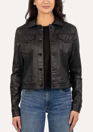 Julia Crop Jacket With Drop Shoulder - Black