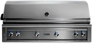 Lynx Professional Grill Series L54TRNG 54 Inch Built-In Grill with 1555 sq. in. Cooking Surface, 1 Trident™ Burner, 2 Ceramic Burners, Dual Position Rotisserie, Halogen Lighting and Illuminated Controls: Natural Gas