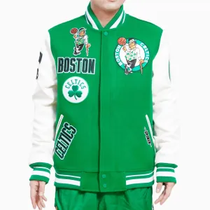 Men's Boston Celtics NBA Retro Classic Rib Wool Varsity Jacket