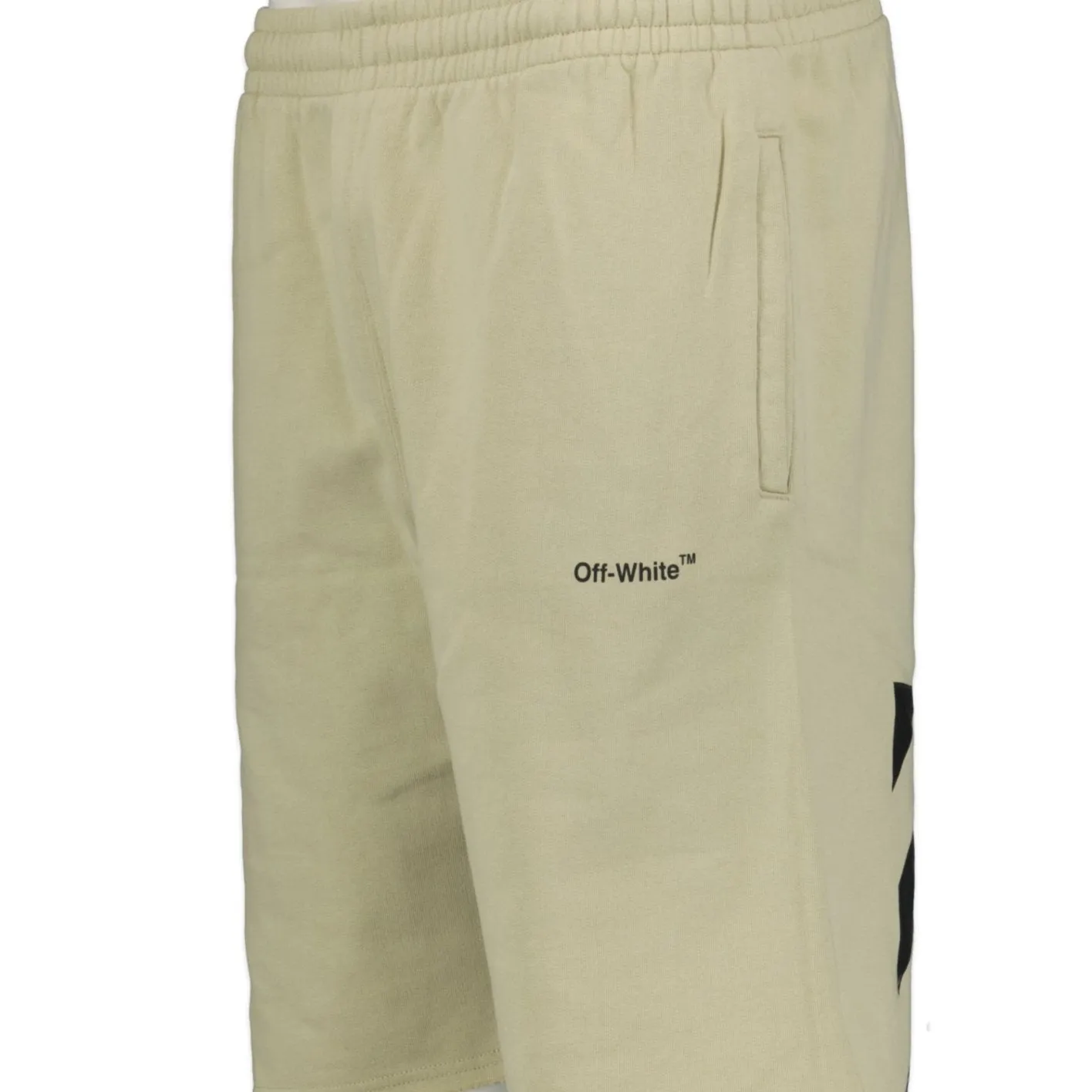 OFF-WHITE Caravaggio Diag Cotton Sweat Shorts Sand