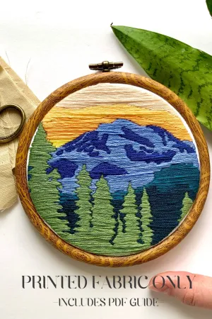 PRINTED FABRIC: Sunrise at Mt. Rainier