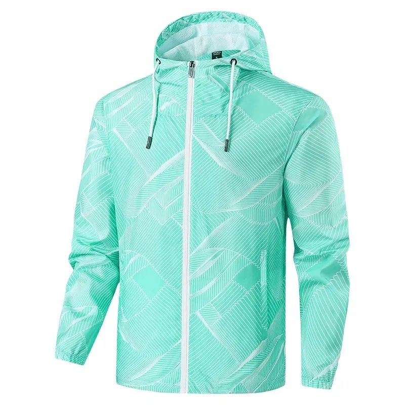 Printed Lightweight Men's Windbreaker Jacket with Hood - SF1946