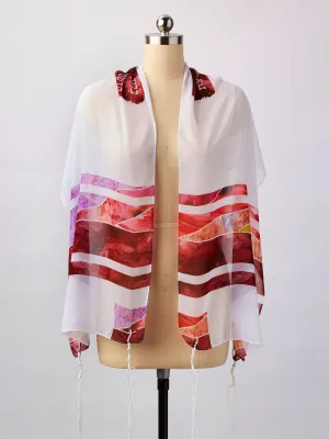 Red Hills Tallit by Sara Resnik