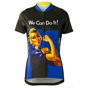 Rosie the Riveter Blue Cycling Jersey (Women's)