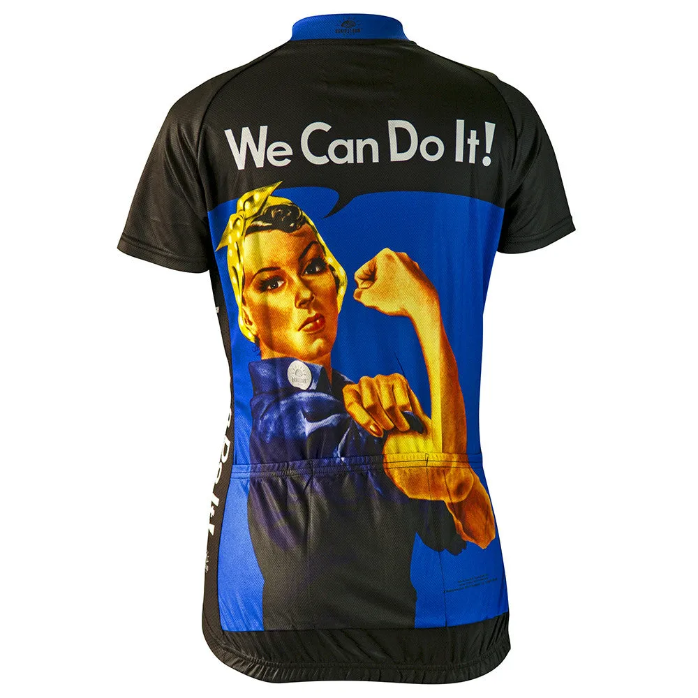 Rosie the Riveter Blue Cycling Jersey (Women's)