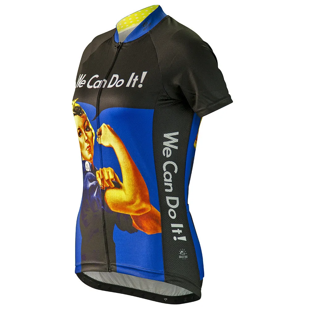 Rosie the Riveter Blue Cycling Jersey (Women's)