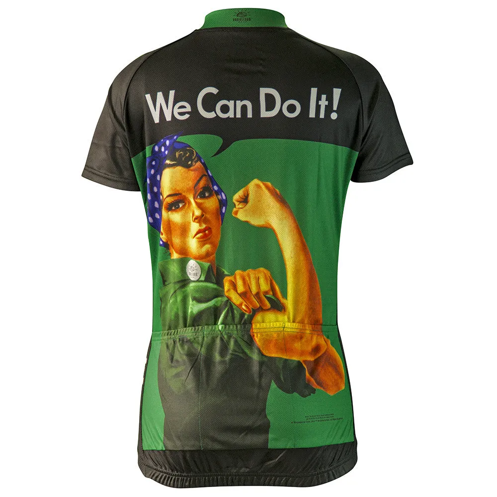 Rosie the Riveter Green Cycling Jersey (women's)