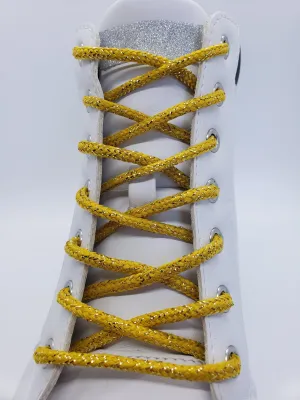 Round Sparkle Shoelaces - Yellow