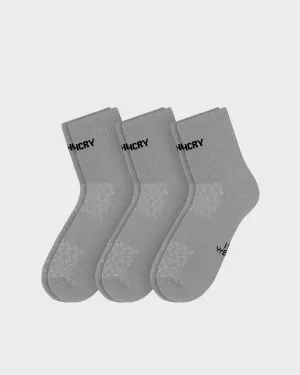 Shin Logo Mid-Length - Gray 3 Pack