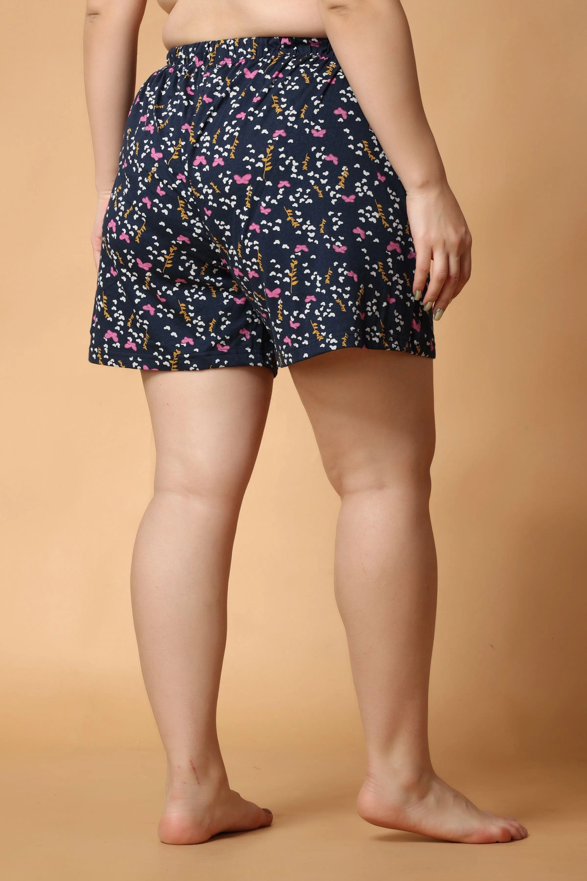 Small Butterfly Floral Printed Shorts