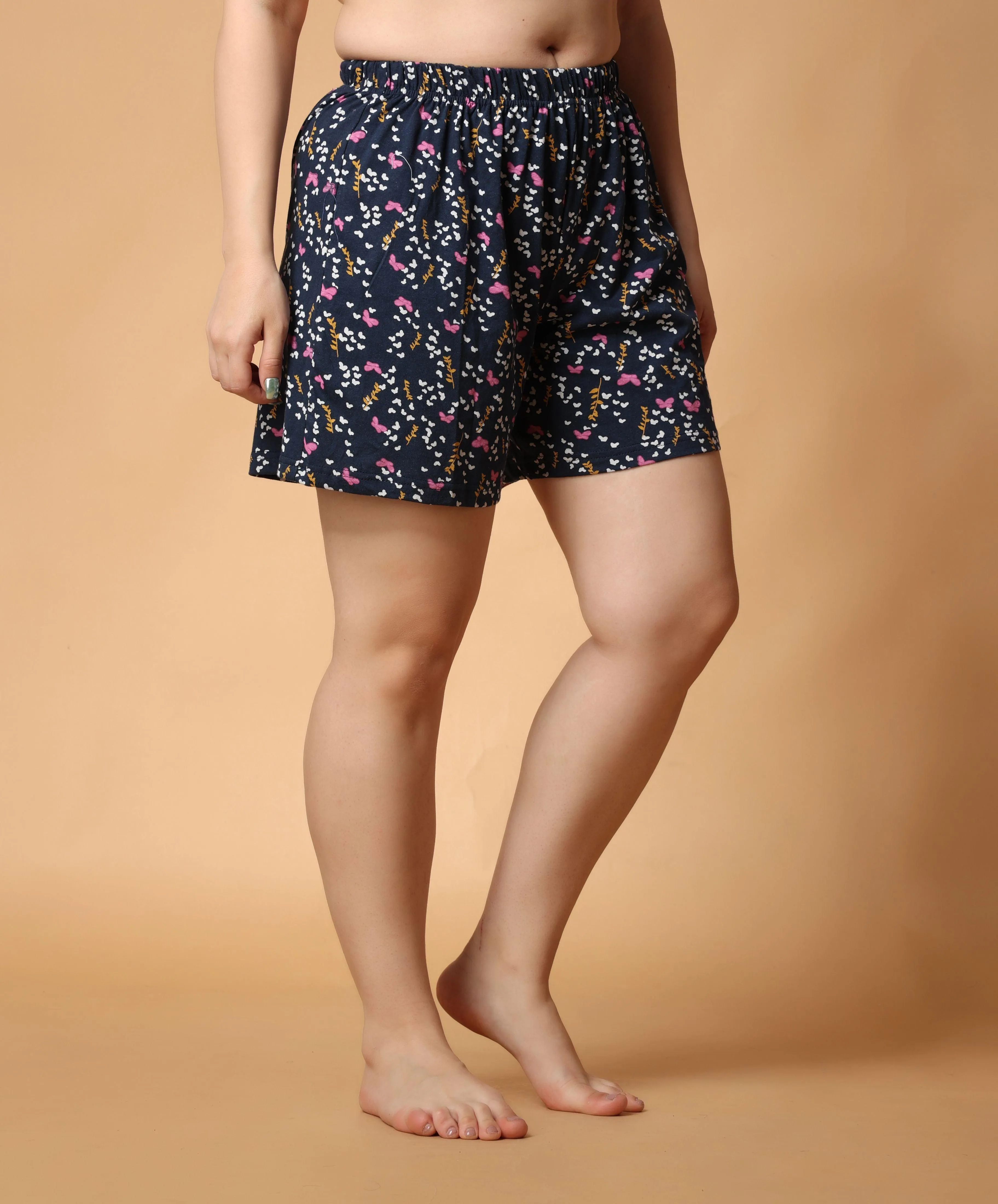 Small Butterfly Floral Printed Shorts