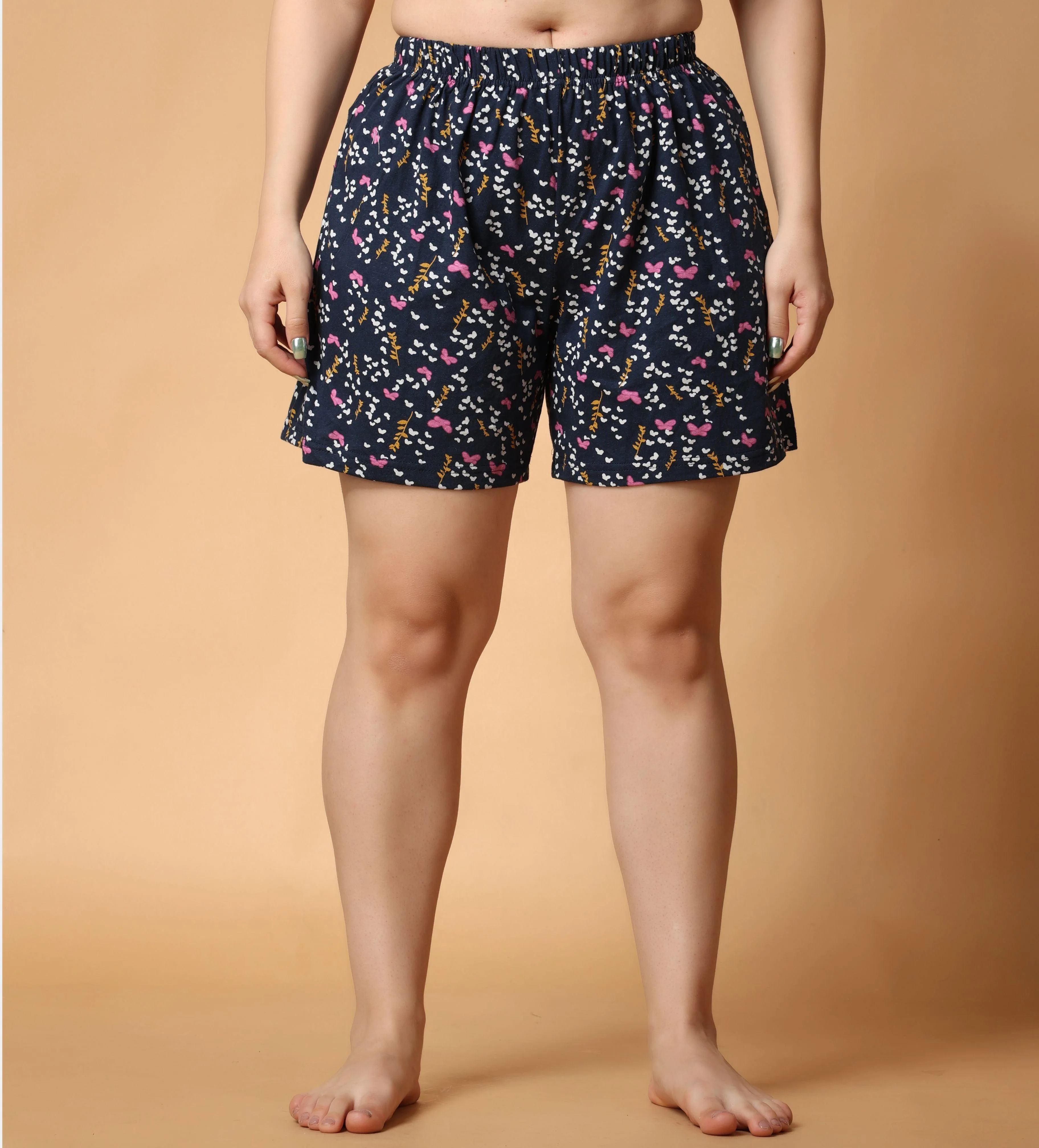 Small Butterfly Floral Printed Shorts