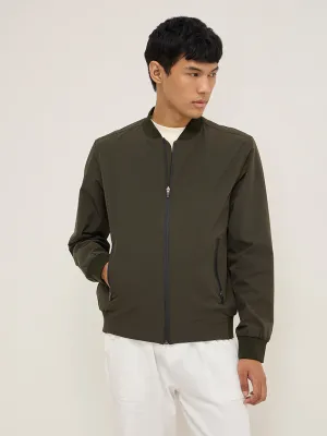 Studiofit Olive Solid Relaxed-Fit Jacket