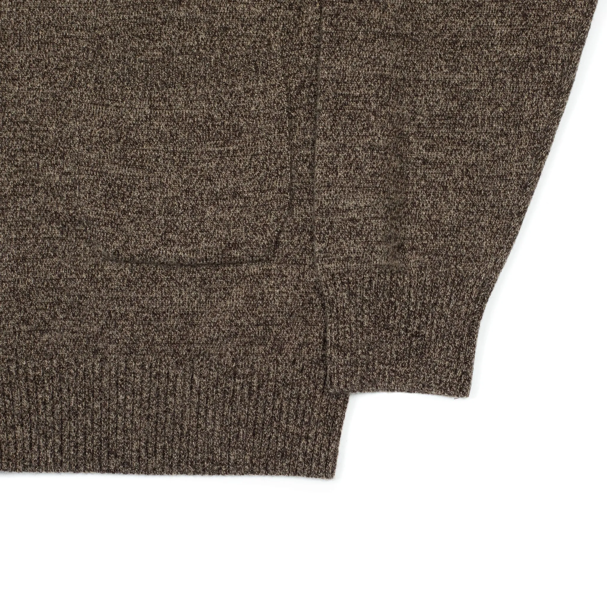 V-neck cardigan in brown melange pure cashmere