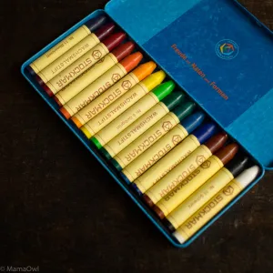 Wax Stick Crayons in Tin - Set of 16