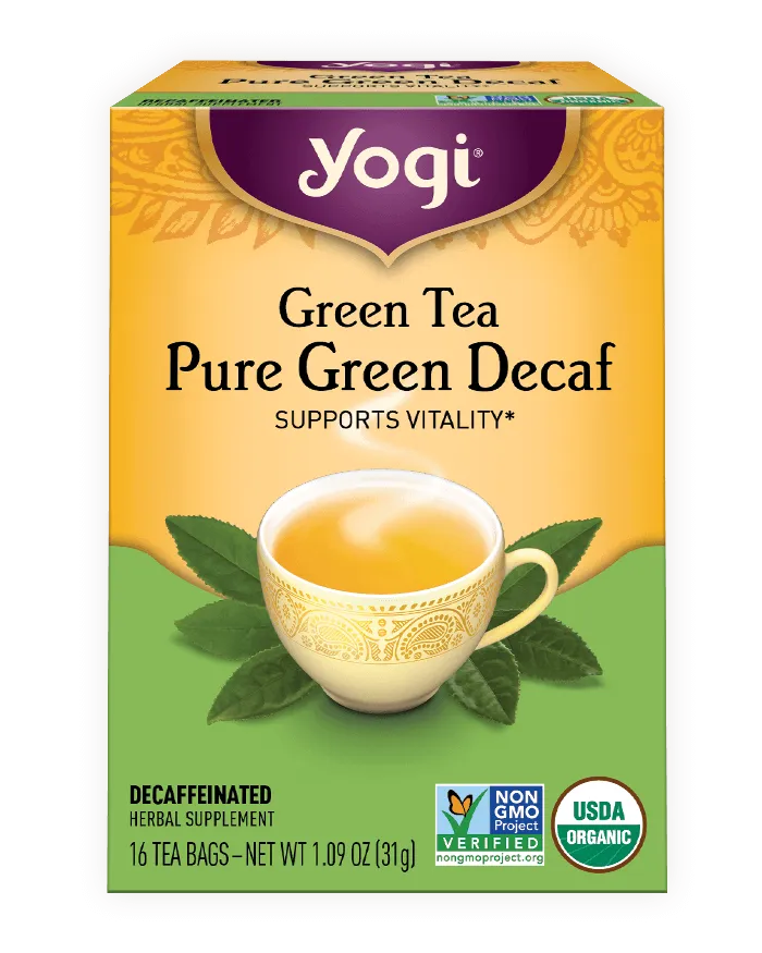 Yogi Teas Organic Decaf Green Tea Kombucha 16 Tea Bags